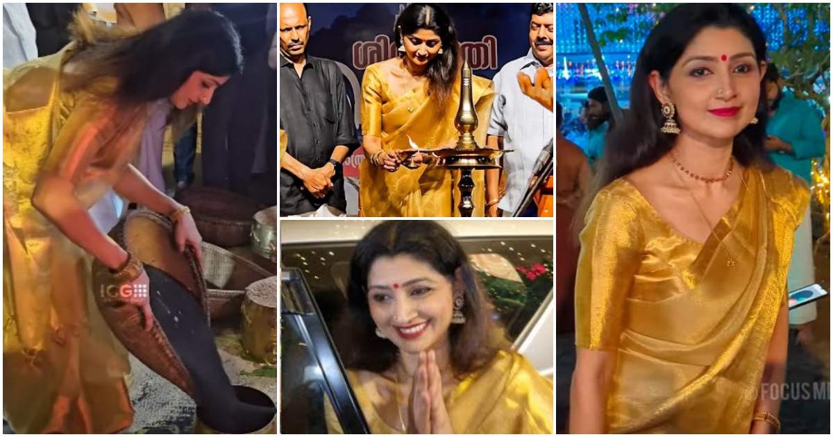 Actress Divya Unni Visited Thaikatt Siva Temple
