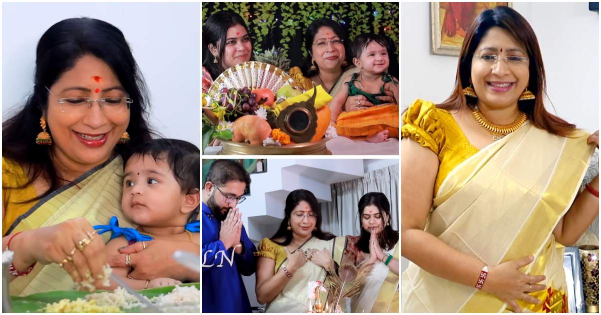 Lakshmi Nair first Vishu Celebration with Grand Daughter