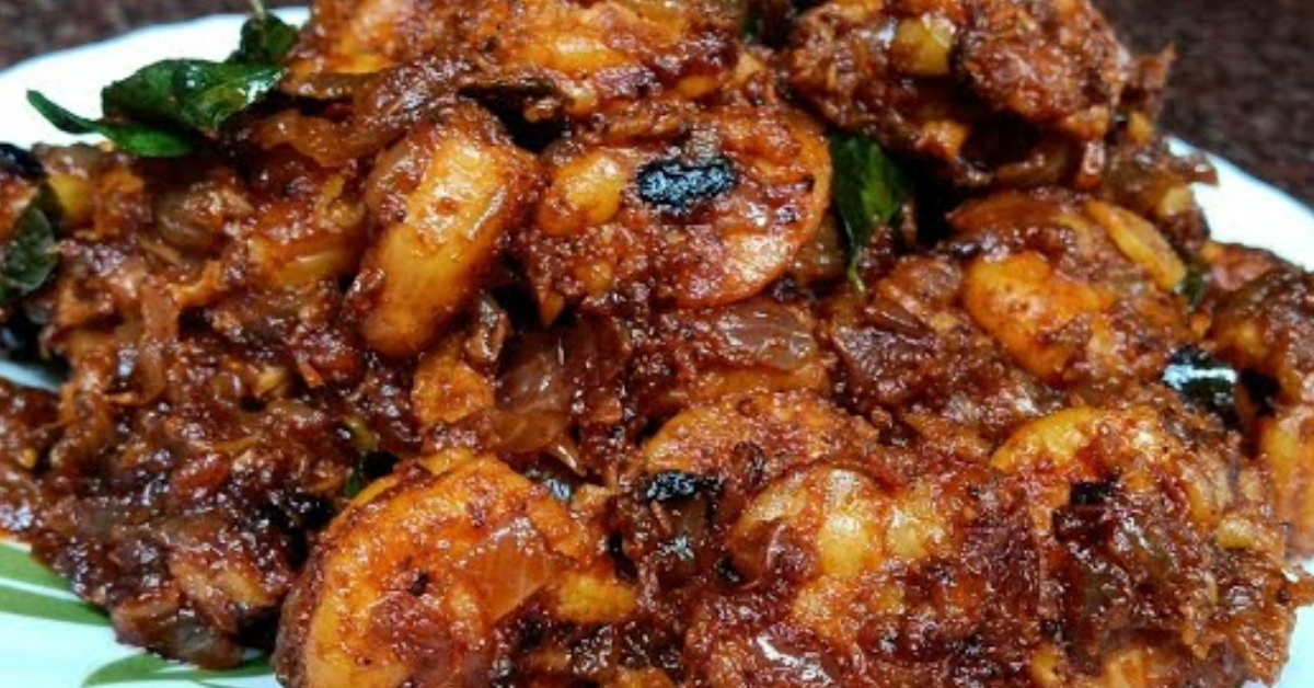 Kerala Style Prawns Roast Recipe