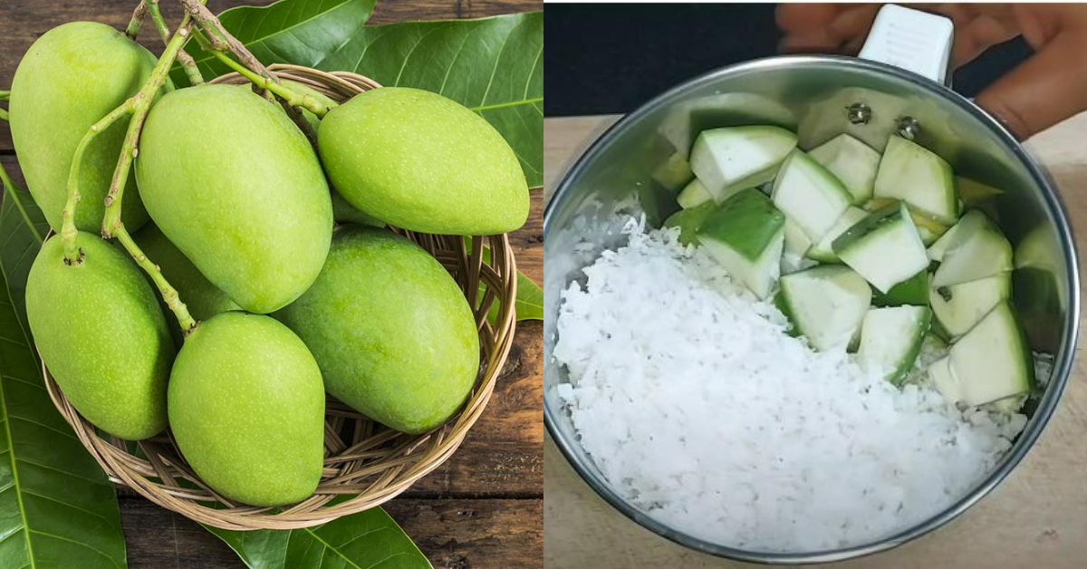 Pacha Manga Chammandi Podi Recipe