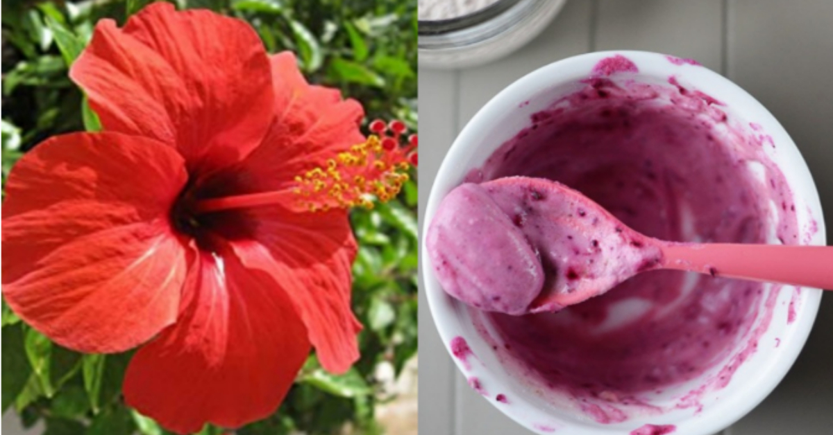 Hibiscus-Facepack-Making