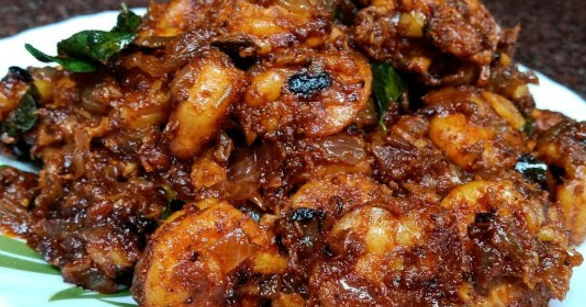 Kerala Style Prawns Roast Recipe