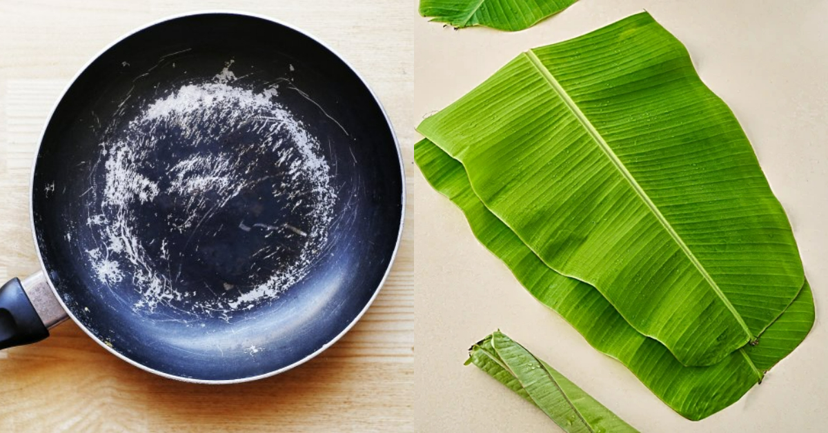 Nonstick Pan Tricks Using Banana Leaf